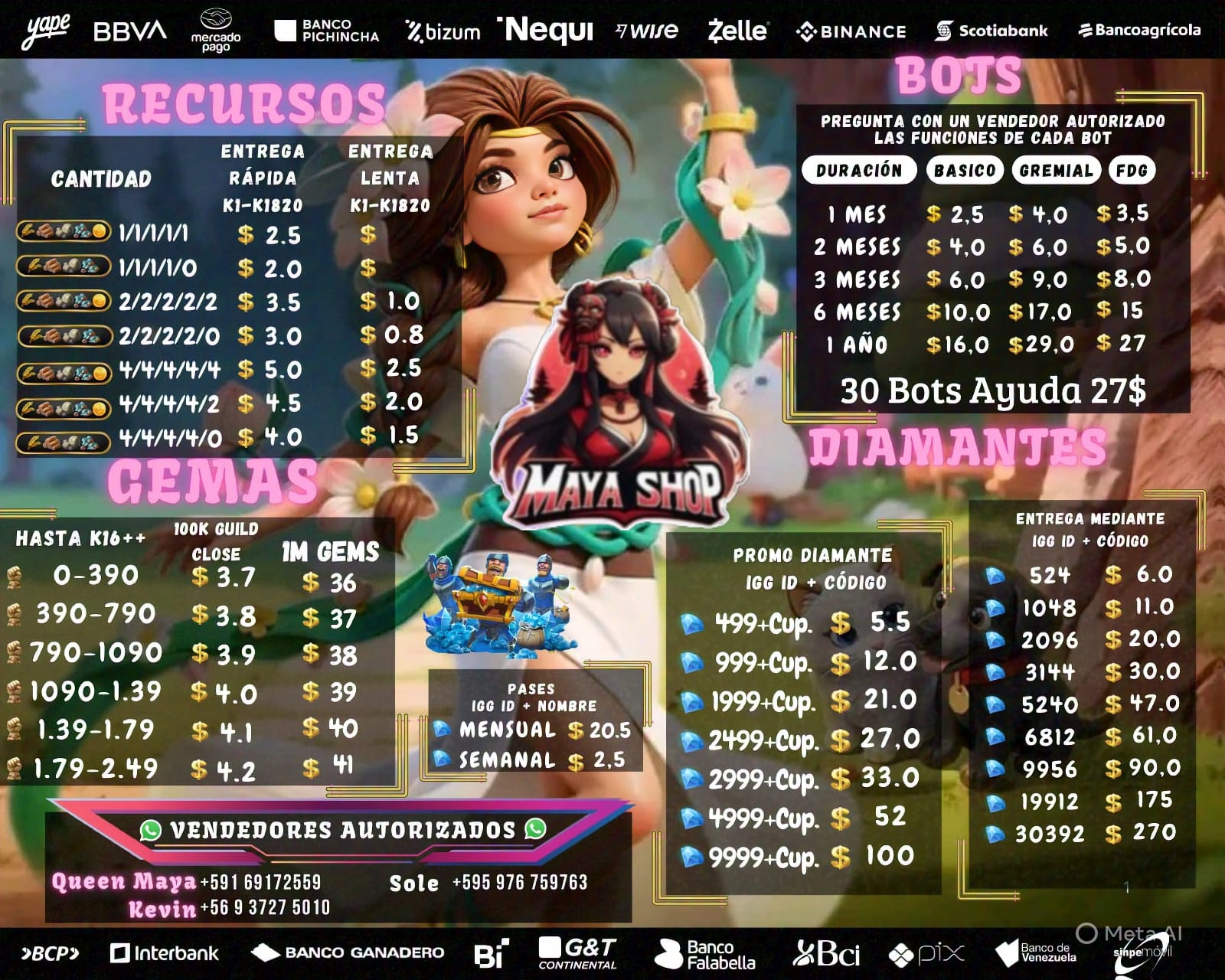 Valores de MayaShops